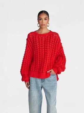 KBB by KAHLANA Women's Pullover Sweater "The Chunky Knit Crew”
